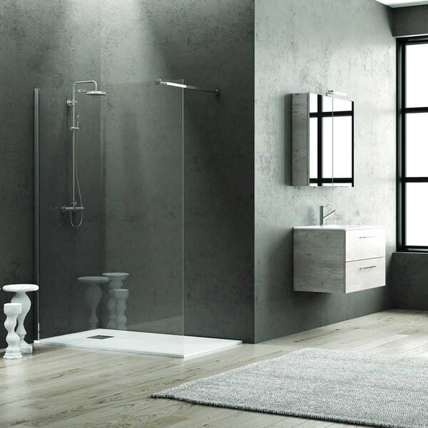 Kamalu doccia walkin 160cm walk-in cristallo trasparente kw1000