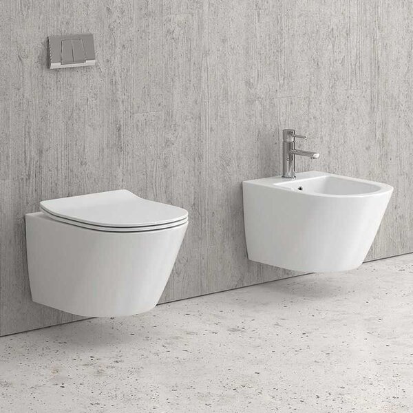 Kamalu wc sospeso senza brida sedile soft-close | klea-s