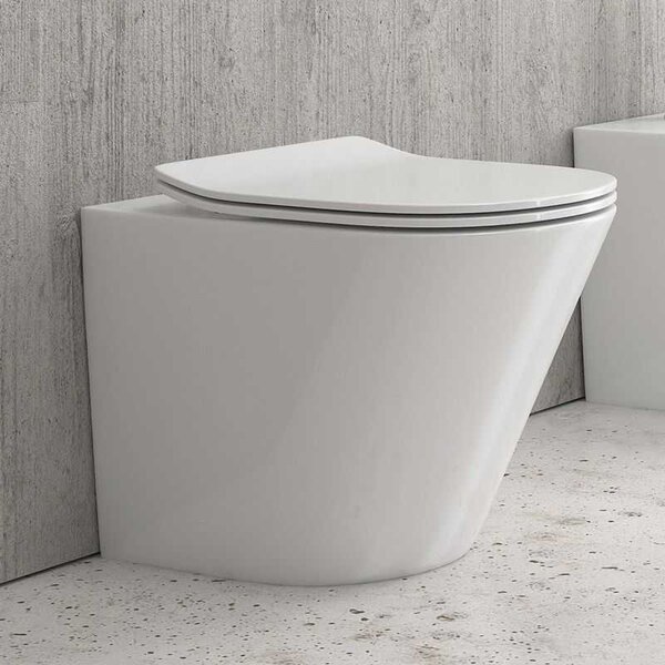 Kamalu vaso filo muro con sistema soft-close senza brida | klea-tf