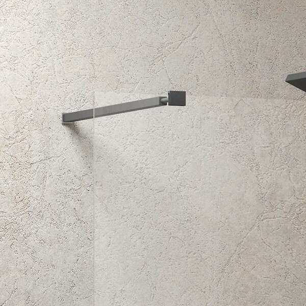 Kamalu parete doccia walk in 120 cm con profilo nero opaco kw-100b