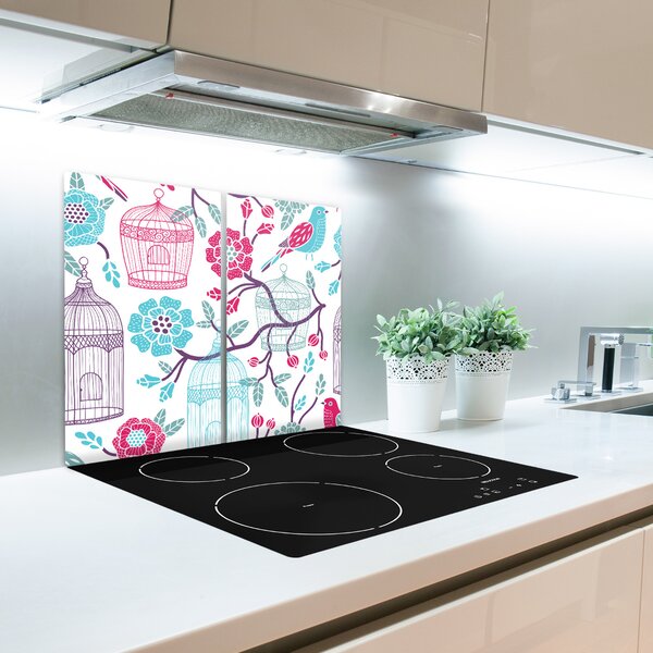 Tagliere in vetro Gabbie per uccelli 60x52 cm