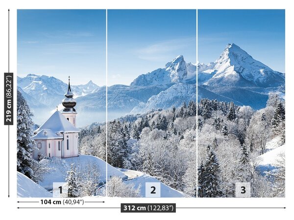 Carta da parati Alpi invernali 104x70 cm