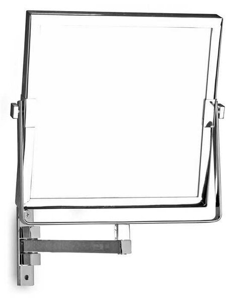 Specchio ingranditore orientabile 20x20cm per alberghi finitura cromata | SP-3592 - KAMALU