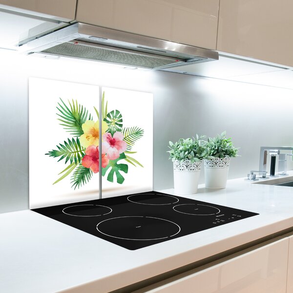 Tagliere in vetro temperato Fiori hawaiani 60x52 cm