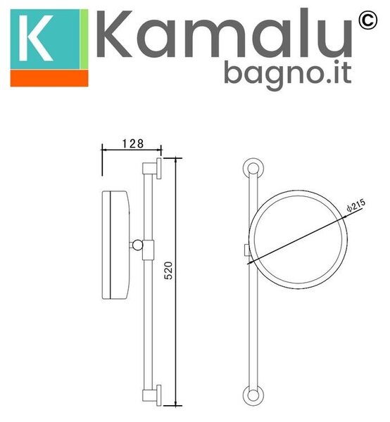 Specchio ingranditore 3x rotondo con illuminazione led | SP-3570 - KAMALU