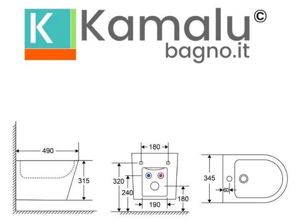 Sanitari sospesi salvaspazio rimless con sedile soft-close | LITOS-TFM - KAMALU