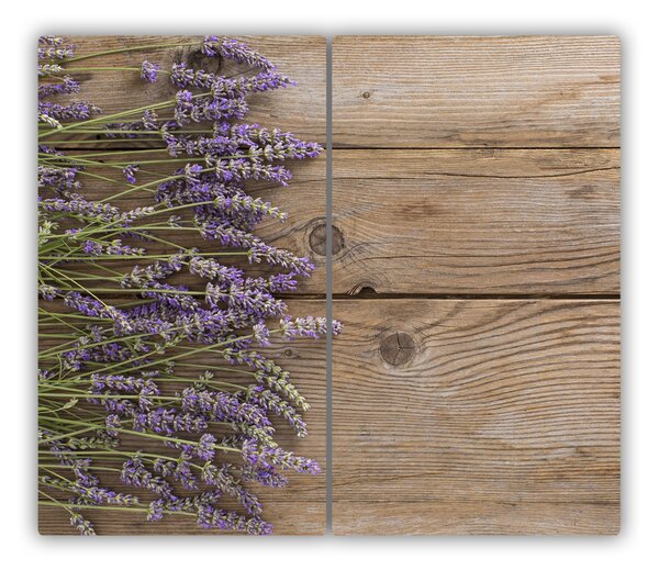 Tagliere in vetro Lavanda sul legno 60x52 cm