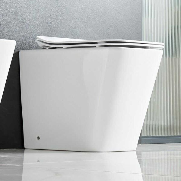 Kamalu sanitari salvaspazio rimless bianco opaco con sedile soft-close | litos-tfso