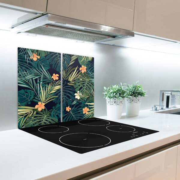 Tagliere in vetro temperato Foglie tropicali 60x52 cm
