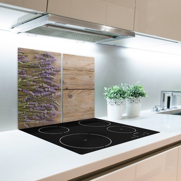 Tagliere in vetro Lavanda sul legno 60x52 cm