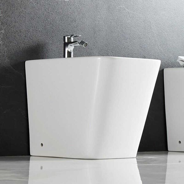 Kamalu sanitari salvaspazio rimless bianco opaco con sedile soft-close | litos-tfso