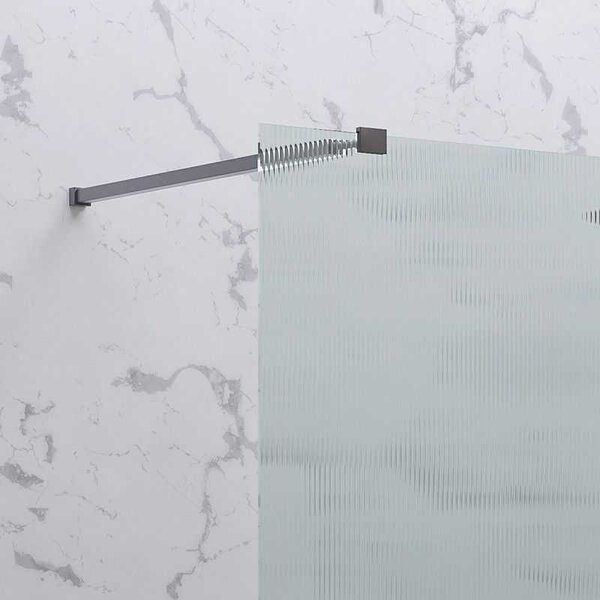 Kamalu doccia walk in 100 cm vetro scanalato e profilo gun metal | kw-100gmfl
