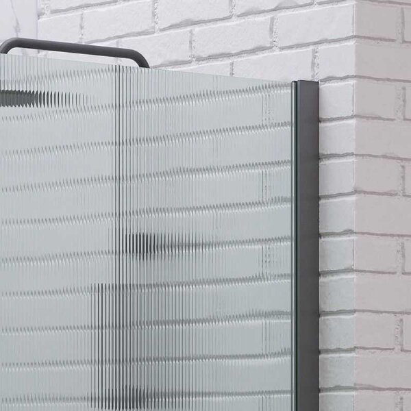 Kamalu doccia walk in 100 cm vetro scanalato e profilo gun metal | kw-100gmfl