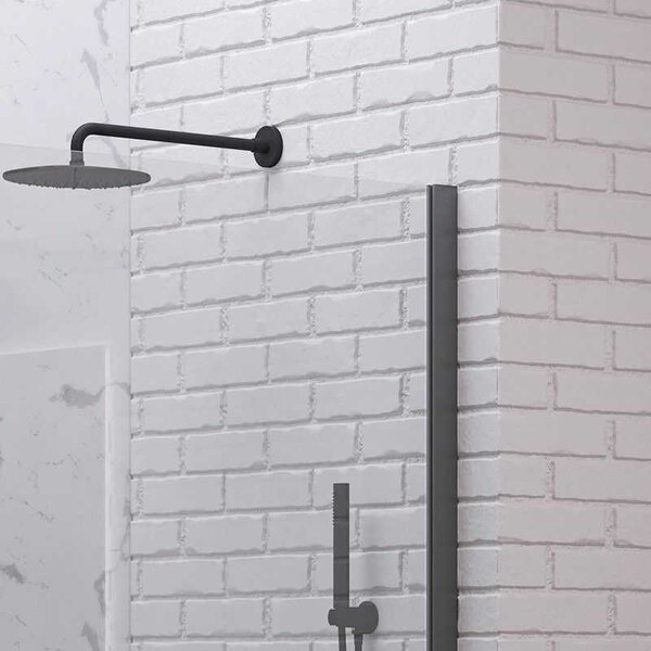 Kamalu parete doccia walk in 100 cm con profilo gun metal | kw-100gm