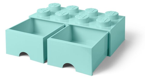Scatola portaoggetti verde menta con due cassetti - LEGO®