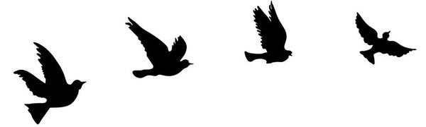 Decorazione murale in metallo in set di 4 pezzi 18x20 cm Birds - Wallity