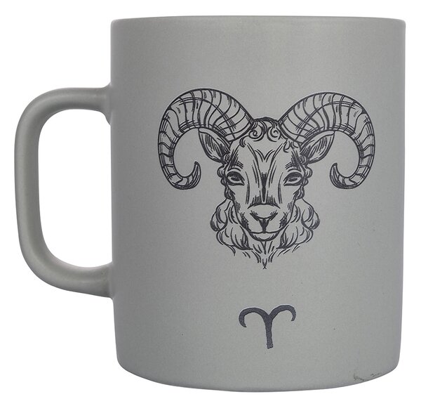 Tazza Segno Zodiacale Ariete – 330 Ml – Ceramica Nera – Stampata Su Entrambi I Lati – Idea Regalo Astrologia
