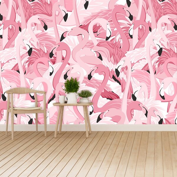 Carta da parati Flamingos rosa 104x70 cm