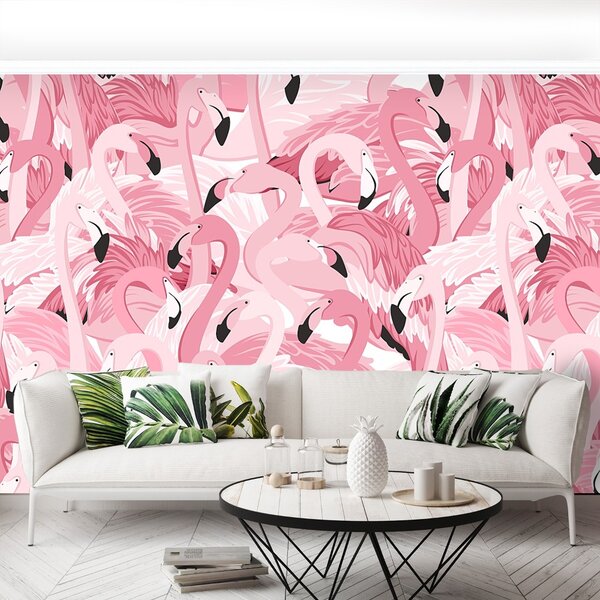 Carta da parati Flamingos rosa 104x70 cm