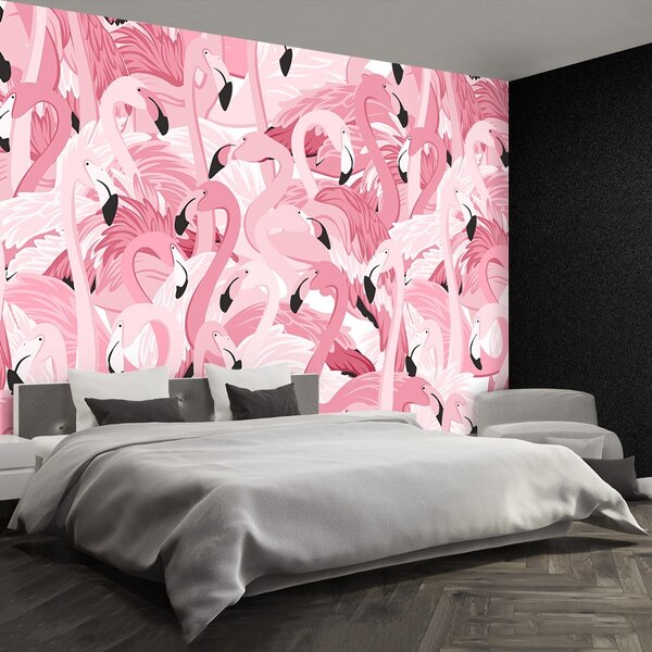 Carta da parati Flamingos rosa 104x70 cm
