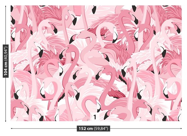 Carta da parati Flamingos rosa 104x70 cm