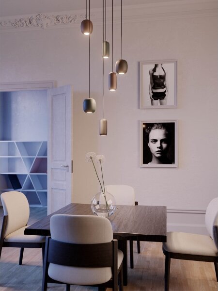 Redo 01-3476 - Lampadario a sospensione con filo BOOM 1xGU10/10W/230V diametro 7,6 cm marrone