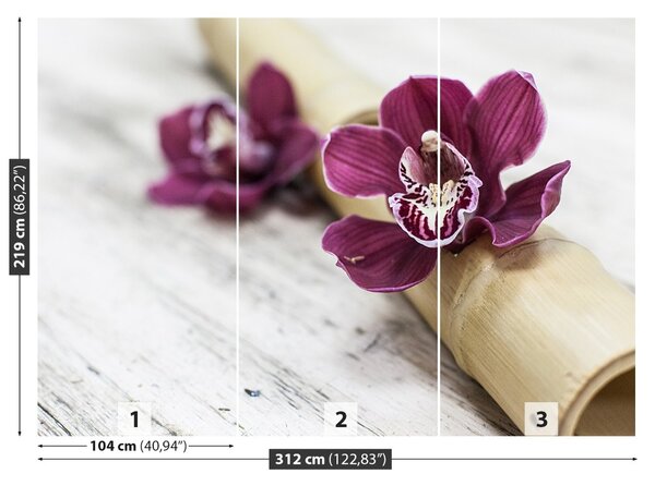 Carta da parati Legno di orchidea 104x70 cm