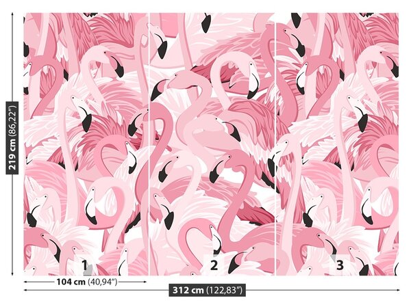 Carta da parati Flamingos rosa 104x70 cm