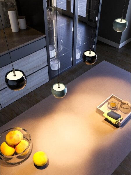 Redo 01-3549 - Lampadario LED a sospensione con filo AVES LED/12W/230V diametro 9,6 cm CRI 90 grigio