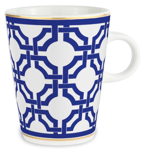 BACI MILANO mug in porcellana decoro blu e bianco INFINITY