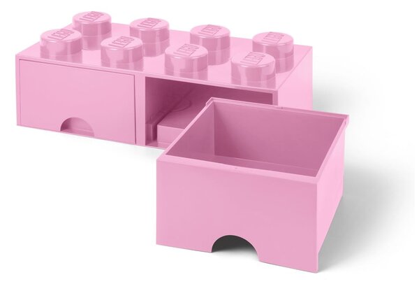 Scatola portaoggetti rosa chiaro con due cassetti - LEGO®