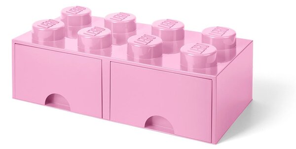 Scatola portaoggetti rosa chiaro con due cassetti - LEGO®