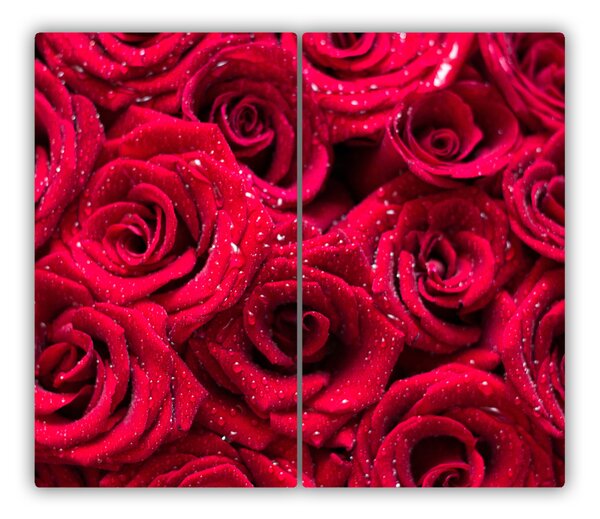 Tagliere in vetro temperato Cade sulle rose 60x52 cm