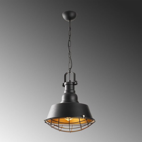 Lampadario nero con paralume in metallo ø 30 cm Itak – Opviq lights