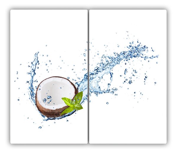 Tagliere in vetro temperato Coconut e acqua 60x52 cm
