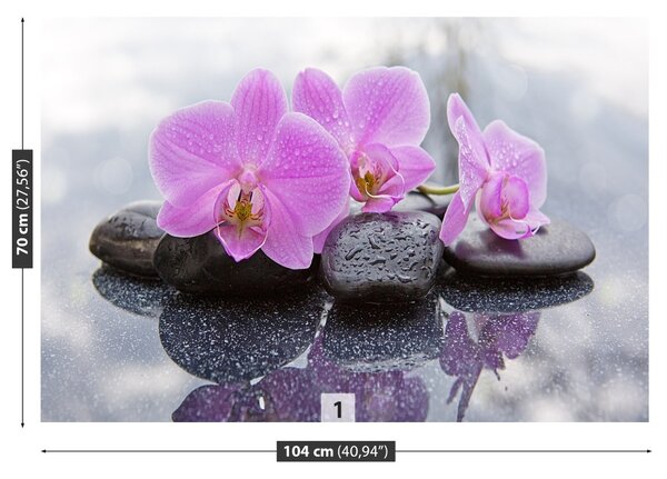 Carta da parati Pietre di orchidee 104x70 cm