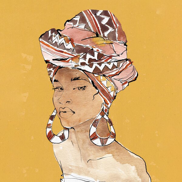 Salvadori tela dipinta a mano "Modern africa III" collezione african beauty mis 50 x 50