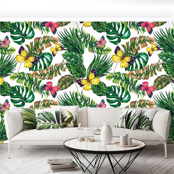 Carta da parati Foglie di farfalla 104x70 cm