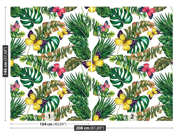 Carta da parati Foglie di farfalla 104x70 cm