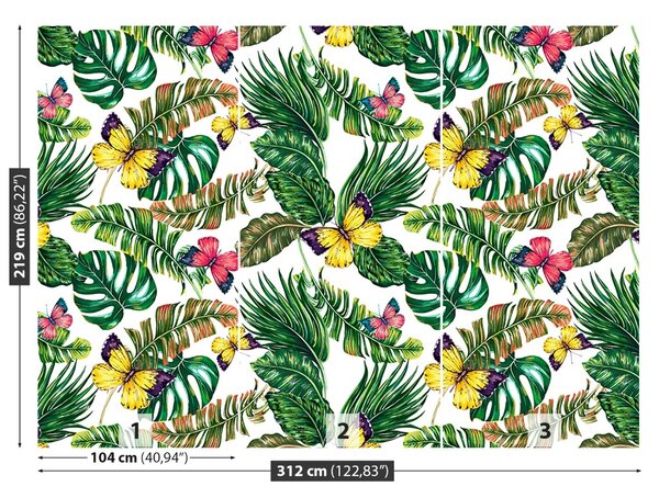 Carta da parati Foglie di farfalla 104x70 cm