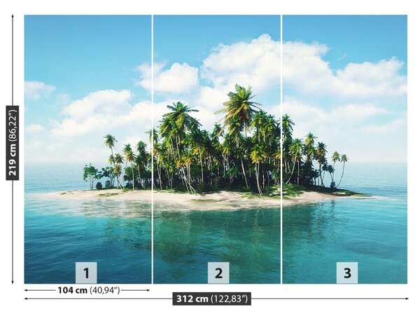 Carta da parati Ocean Island 104x70 cm