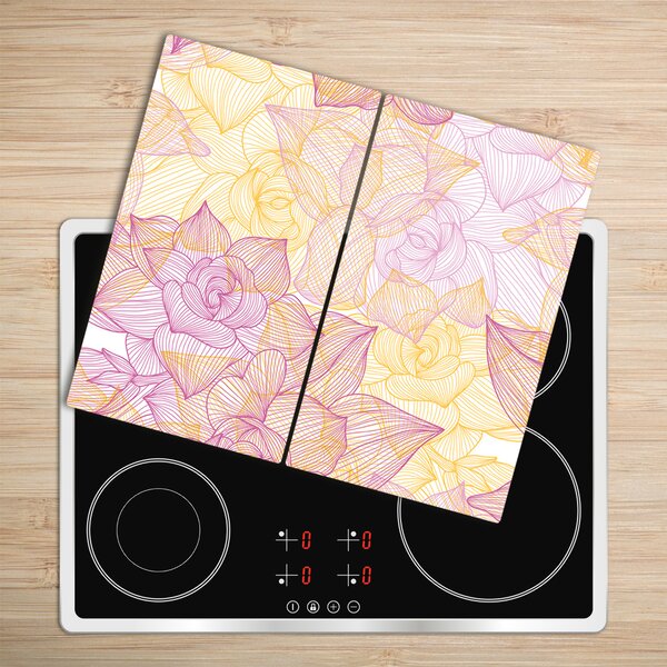 Tagliere in vetro Pattern floreale 60x52 cm