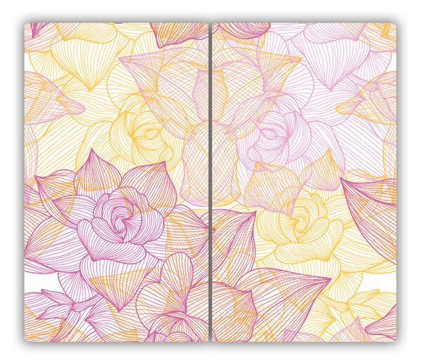 Tagliere in vetro Pattern floreale 60x52 cm