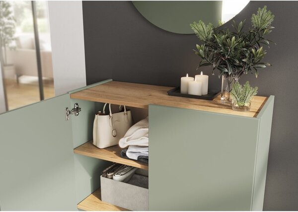 Armadietto color salvia con effetto rovere 74x105x33 cm Alviano – Germania