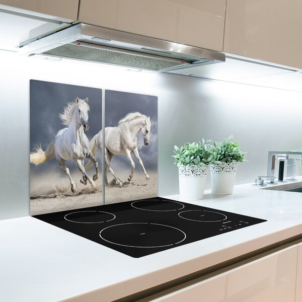 Tagliere in vetro Spiaggia dei cavalli bianchi 60x52 cm
