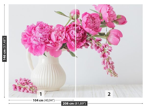 Carta da parati Peonie rosa 104x70 cm