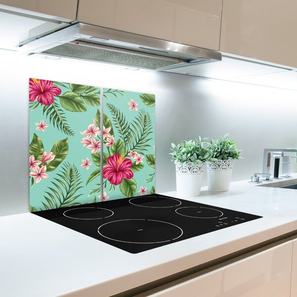 Tagliere in vetro Fiori hawaiani 60x52 cm