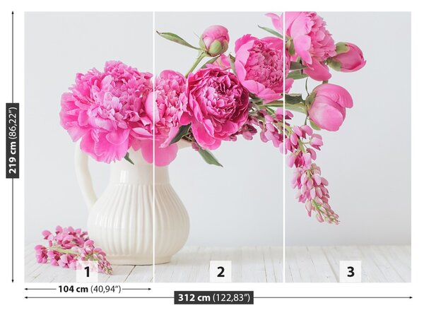 Carta da parati Peonie rosa 104x70 cm