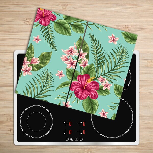 Tagliere in vetro Fiori hawaiani 60x52 cm