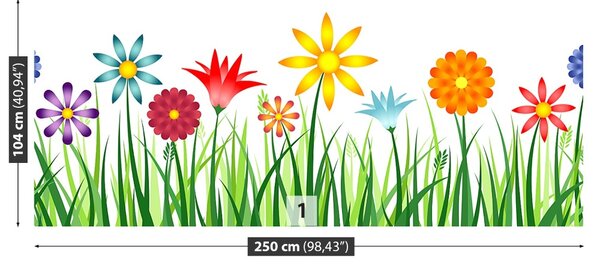 Carta da parati Fiori erba 104x70 cm